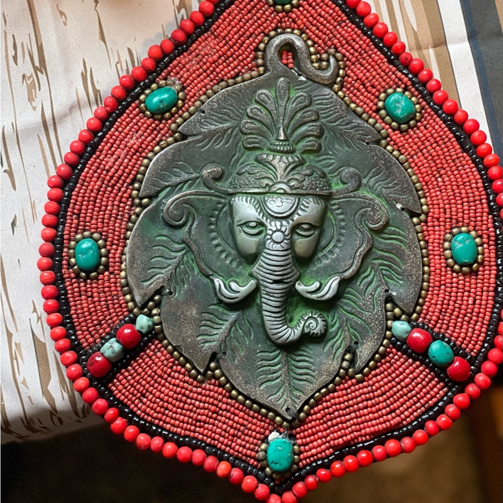 Ganesha Mask Beaded Wall Decor